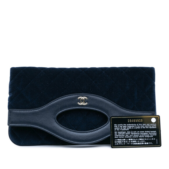 Auth Chanel Quilted 31 Clutch Blue Dark #168256C17B - Picture 10 of 10